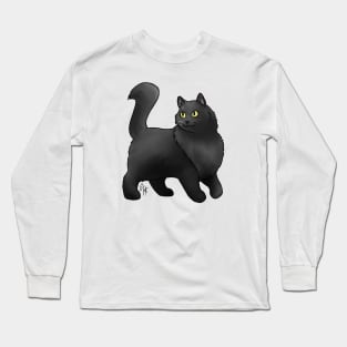 Cat - Turkish Angora - Black Long Sleeve T-Shirt